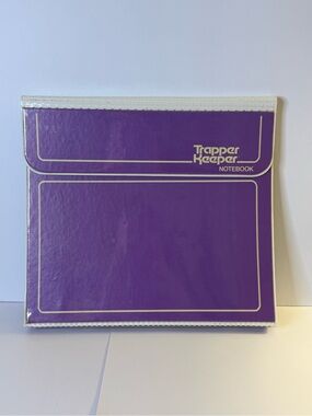 vintage mead trapper keeper purple white binder original 99¢ sticker